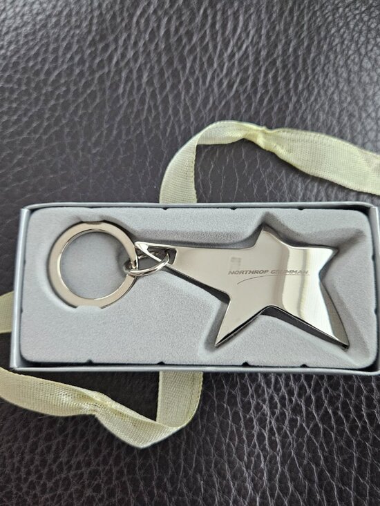 Northrop Grumman Silver Star Logo Key Chain BNIB